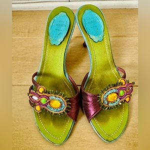 RENE CAOVILLA Colorful Heel Sandal, Size 36